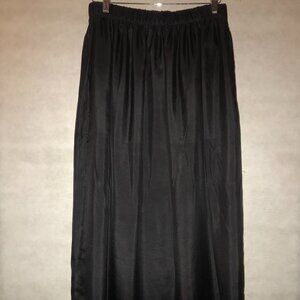 KENNETH COLE Black 100% Silk Maxi Skirt with Pockets